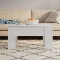 Berkfield Home Coffee Table High Gloss White 79x49x41 cm Engineered Wood | Size: 79 x 49 x 41 cm