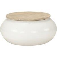 Berkfield Home Coffee Table White 51x51x27 cm Solid Wood Mango | Size: 51 x 51 x 27 cm