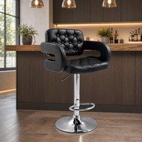 STILVORA Bar Stool Height Adjustable with Swivel Black