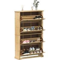 Berkfield Home Shoe Cabinet Corona 99x32x163.5 cm Solid Wood Pine in Brown
