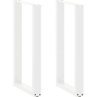 Berkfield Home Coffee Table Legs U-Shaped 2 pcs White 40x(90-91) cm Steel