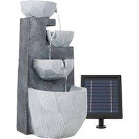 Gardenwize Solar Powered Garden Water Feature Decorative Outdoor Water Fountain in Grey