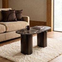 OHS Madison Ribbed Long Coffee Table Living Room Office End Side Table in Brown