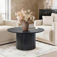 OHS Madison Ribbed Round Coffee Table Engineered Wood Living Room in Black
