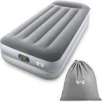 Trail Outdoor Leisure Deluxe Inflatable Airbed Mattress with Built In Pump Single Double in Grey