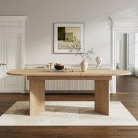 Matteo Modern Extendable Dining Table - Oak Effect, Rounded Corners in Light Oak