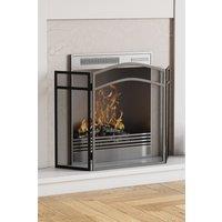 Home Discount Fire Vida Milton 3 Panel Fire Guard Fireplace Shield Protector in Black