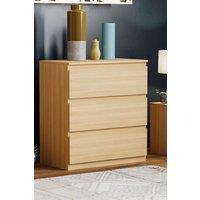 Home Discount Vida Designs Denver 3 Drawer Chest of Drawers Storage in Brown