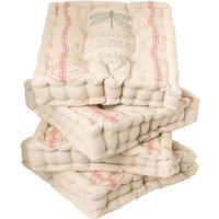 Dibor Set of 4 Vintage Style Indoor Outdoor Chair Seat Pad Garden Box Cushions L40cm x W40cm in Grey | Size: 40 cm x 40 cm