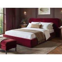 Solace+Co Lena Velvet Ottoman Bed Burgundy | Size: King