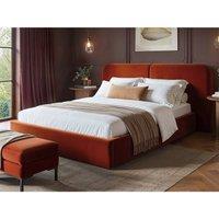 Solace+Co Lena Velvet Ottoman Bed Burnt Orange | Size: King