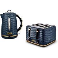 Tower Empire 1.7L 3KW Kettle & 4 Slice Toaster Bundle in Mid Blue