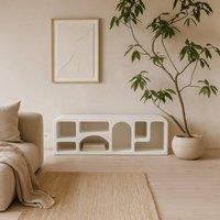 Wyld Haus Large White Abstract TV Display Unit with Open Storage