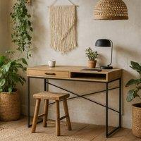 Wyld Haus El Paso Office Desk 1 Drawer Wild Oak Effect Top in Natural