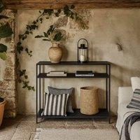 Wyld Haus El Paso Console Table Matte Black Metal Frame 2 Ash Black Shelves