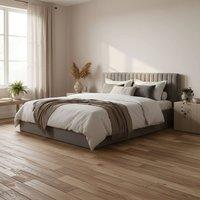 Wyld Haus Dublin Silver Velvet 4ft6 Double Ottoman Bed with Ribbed Headboard