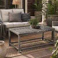 Wyld Haus Vemiro Mixed Grey Rattan Rectangular Outdoor Coffee Table Steel Frame