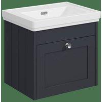 Balterley 500mm Wall Hung 1 Drawer Unit with Basin No Tap Hole - Satin Dark Grey