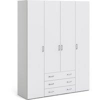 Furniture To Go Space Wardrobe 4 Doors 3 Drawers 2000 in White