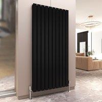 MCC Direct Designer Flat Panel Double Radiator 1800x680mm Black | Size: 1800x680