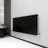 MCC Direct Designer Single Flat Panel Column Radiator Black 600 x 1156 mm | Size: 600x1156