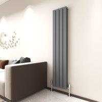 MCC Direct Designer Flat Panel Double Radiator 1600x272 Anthracite in Grey