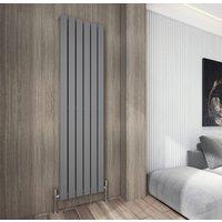 MCC Direct Designer Flat Panel Vertical Single Panel Radiator in Grey | Size: 1800x408