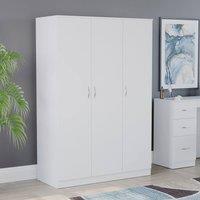 HD Designs Riano 3 Door Wardrobe Storage Organizer in White