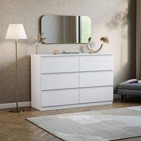 HD Designs Denver 6 Drawer Chest of Drawers Storage in White