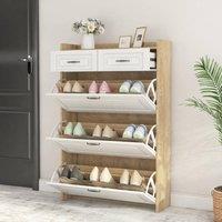 BTM Shoe Storage Cabinet Flip Doors Drawers Narrow Shoe Organizer