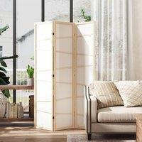 HOMCOM 3 Panel Folding Room Divider Hinged Paravent Partition Separator in Natural