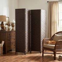 HOMCOM 4 Panel Folding Room Divider, Privacy Screen with Panels, Dark Brown