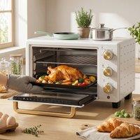 HOMCOM Toaster Oven 21L Electric Grill with Adjustable Temperature, White