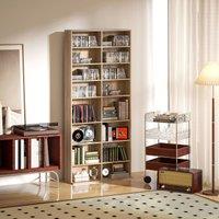 HOMCOM 640 CD Storage Unit 360 DVD Storage Tower w/ 18 Compartments Natural