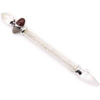 KDMD Shiva Lingam Magic Wand in Rock Quartz for Wisdom & Clarity in White