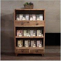 KDMD Handmade Teak Wood Shelf Display Unit Bali Craft in Brown