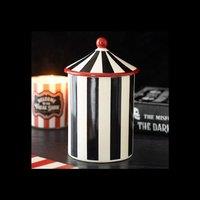 KDMD Black Striped Circus Tent Storage Jar for Kitchen Snacks