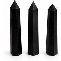 KDMD Black Tourmaline Six Facet Obelisk Point 17cm Polished