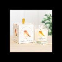 KDMD Robin Remembrance Cranberry Clove Candle I Light a Candle for You in Off-White