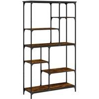 Berkfield Home Bookshelf Smoked Oak 99x35.5x176 cm Engineered Wood & Steel in Brown