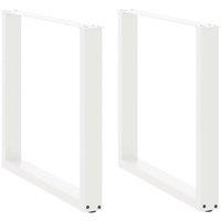 Berkfield Home Coffee Table Legs U-Shaped 2 pcs White 80x(72-73) cm Steel