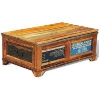Berkfield Home Coffee Table with Storage Vintage Reclaimed Wood in Brown