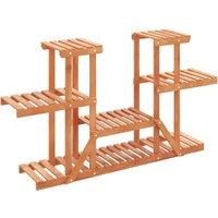 Berkfield Home Flower Stand 110x25x73 cm Solid Wood Fir in Brown | Size: 110 x 25 x 73 cm