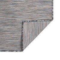 Berkfield Home Outdoor Flatweave Rug 160x230 cm Brown & Blue | Size: 100 cm diameter
