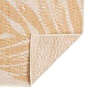 Berkfield Home Outdoor Flatweave Rug 100x200 cm Leaf Pattern in Light Tan | Size: 100 cm diameter