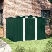 Berkfield Home Garden Storage Shed Green Metal 257x205x178 cm | Size: 257 x 205 x 178 cm