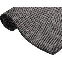 Berkfield Home Outdoor Flatweave Rug 80x250 cm Grey | Size: 100 cm diameter
