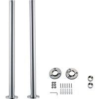 Nes Home Bath Shower Mixer Freestanding Bath Tap Legs in Metallic Silver