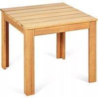 Costway Outdoor Acacia Wood Side Table Patio Square End Table with Oil Finished in Natural
