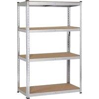 NESTLUNE Heavy Duty 4-5 Tiers Metal Garage Shelving in Silver | Size: 10000mm x 520mm